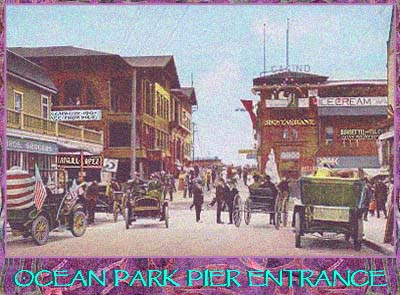 ocean park pier entrance, Venice Beach, circa 1891