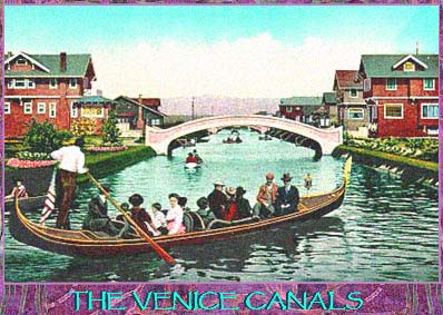a gondola on finished Venice Beach canal, Ocean Park